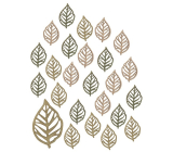 Wooden leaves 2 cm 24 pieces mixed colors
