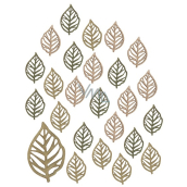Wooden leaves 2 cm 24 pieces mixed colors
