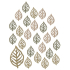 Wooden leaves 2 cm 24 pieces mixed colors