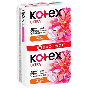 Kotex Ultra Normal Duo Pack Panty Liners, 16 pcs