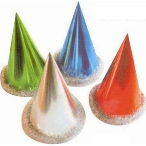 Glossy carnival hat with edging - various colors 1 piece