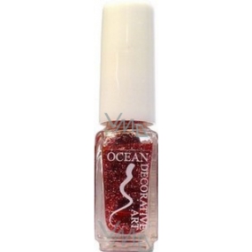 Ocean Decorative Art decorating nail polish shade 04 light burgundy glitter 5 ml