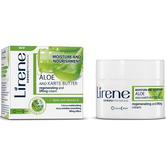 Lirene Hydration and nutrition Aloe and Shea butter regenerative lifting day and night cream 50 ml