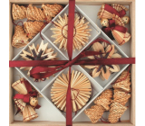 Straw decoration wine decor in a wooden box of 32 pieces