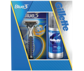 Gillette Blue 3 shaver + shaving gel 75 ml, cosmetic set for men