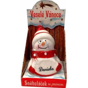 Nekupto Snowman named Daniel Christmas decoration size 8 cm