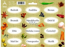 Arch Spice stickers Jute color printing Bedrník - herbs used in the kitchen
