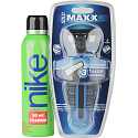 Nike Green Man deodorant spray for men 200 ml + men's shaver, gift set