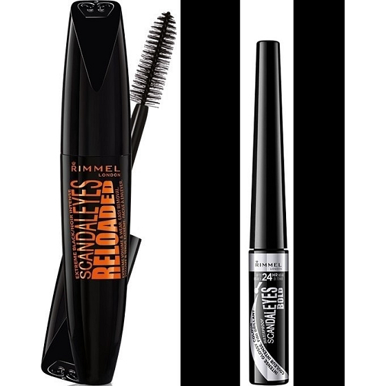 Rimmel London Scandaleyes Reloaded Mascara 003 Extreme Black 12 ml + Scandaleyes Bold Waterproof Eyeliner 001 Black 2.5 ml