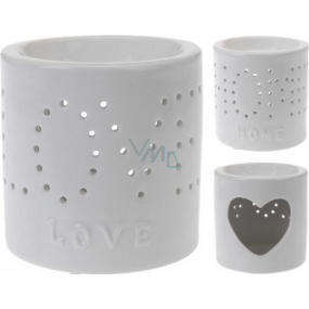 Bolsius Aromalampa ceramic with the inscription Love white 100 mm