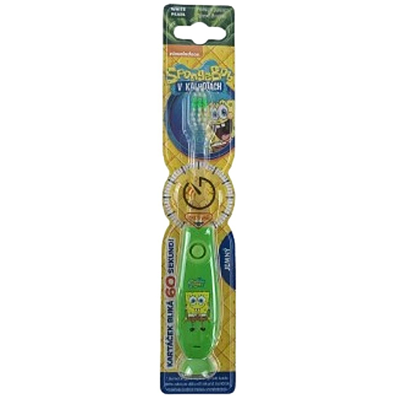 SpongeBob Soft flashing toothbrush for kids with 1-minute timer various colors