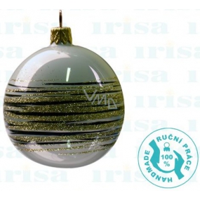 Irisa Glass white flasks, metallization lines, set of 7 cm 12 pieces