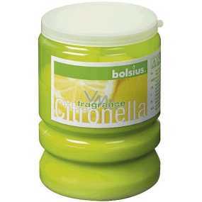 Bolsius Aromatic Citronella repellent scented candle against mosquitoes, in plastic, lime green 65 x 86 mm