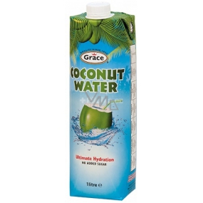 Grace 100% Coconut water is obtained from fresh green coconuts originating in Thailand 1 l