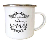 Bohemia Gifts Enamel Mug with Wedding Print for Newlyweds 8 cm