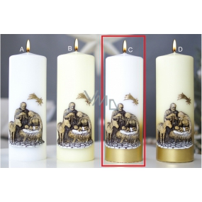 Lima Holy Family golden candle - white cylinder 70 x 200 mm 1 piece
