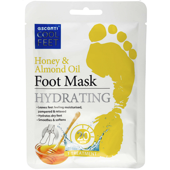 Escenti Cool Feet Med & Almond Oil Hydrating Foot Mask 1 Pair