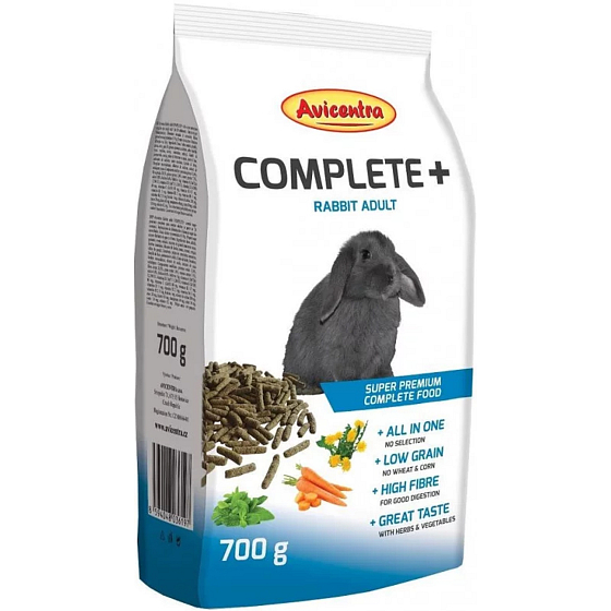 Avicentra Selective Feed for Adult Rabbits with Herbs, Vegetables, and Fruits, High in Fiber and Low in Sugars 700 g