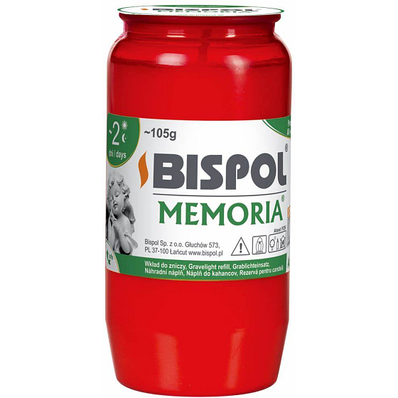 Bispol Memoria oil candle red, burning time 48 hours 105 g