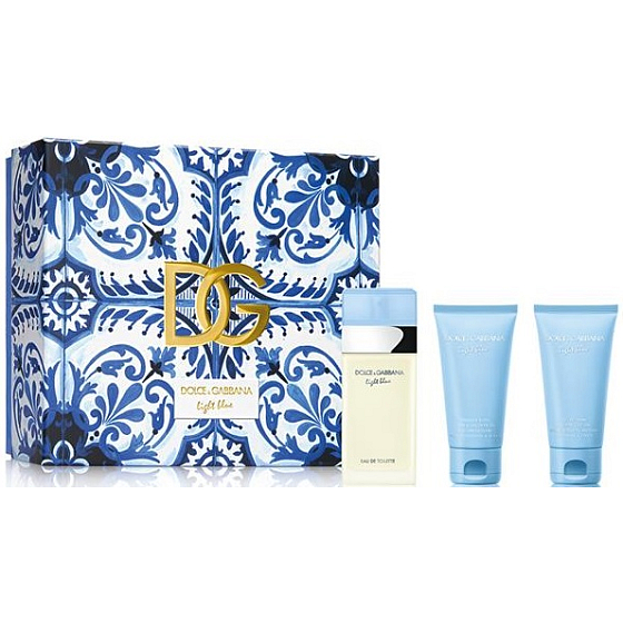 Dolce & Gabbana Light Blue eau de toilette 50 ml + shower gel 50 ml + body cream 50 ml, gift set for women