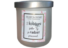 Heart & Home Fresh linen soy scented candle with inscription Colleague 110 g