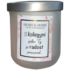 Heart & Home Fresh linen soy scented candle with inscription Colleague 110 g