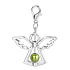 Guardian angel pendant with green pearl 29 x 37 mm
