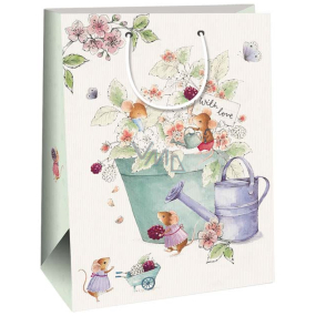 Ditipo Gift kraft bag 27 x 12 x 37 cm Flower in a pot and mice