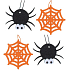 Felt spider and spider web for hanging 6,5 cm 4 pieces