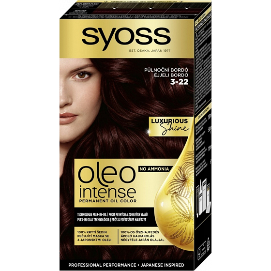 Syoss Oleo Intense Color hair color without ammonia 3-22 Midnight burgundy