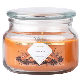 Emocio Cinnamon - Skořice vonná svíčka sklo se skleněným víčkem 100 x 79 mm 225 g 100 x 78 mm