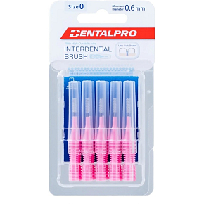 DentalPro Interdental Brush Straight 0.6 mm Pink, 10 pieces DentalPro Interdental Brush Straight 0.6 mm Pink, 10 pieces