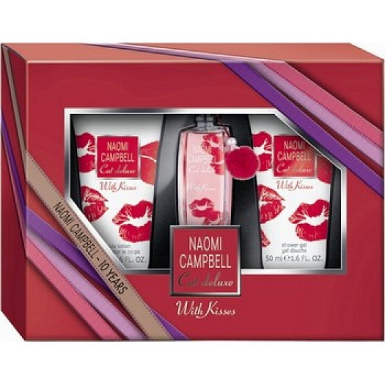 Naomi Campbell Cat Deluxe With Kisses Eau de Toilette 15 ml + shower gel 50 ml + body lotion 50 ml, gift set