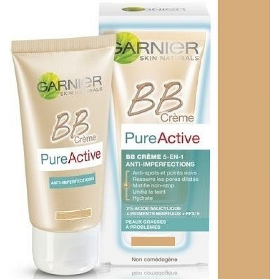 Garnier Skin Naturals Pure Active BB cream against imperfections 5in1 SPF15 Medium 50 ml