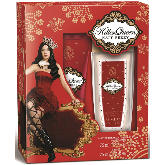 Katy Perry Killer Queen perfumed deodorant glass for women 75 ml + shower gel 75 ml, gift set