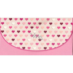 Nekupto Greeting card envelope for money Hearts pink, K 3219