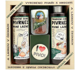 Bohemia Gifts Pivrnec shower gel 250 ml + hair shampoo 250 ml + toilet soap 70 g + button I love beer, cosmetic set