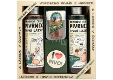 Bohemia Gifts Pivrnec shower gel 250 ml + hair shampoo 250 ml + toilet soap 70 g + button I love beer, cosmetic set