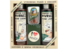 Bohemia Gifts & Cosmetics Pivrnec sprchový gel 250 ml + Vlasový šampon 250 ml + Toaletní mýdlo 70 g + button I love pivo