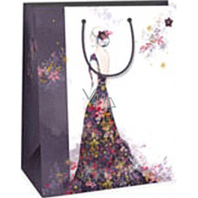 Ditipo Gift paper bag 26.4 x 13.6 x 32.7 cm white girl in a long dress