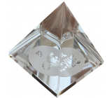 The clear glass pyramid with the moon sign Scorpio