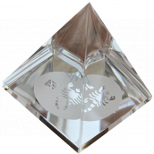 The clear glass pyramid with the moon sign Scorpio