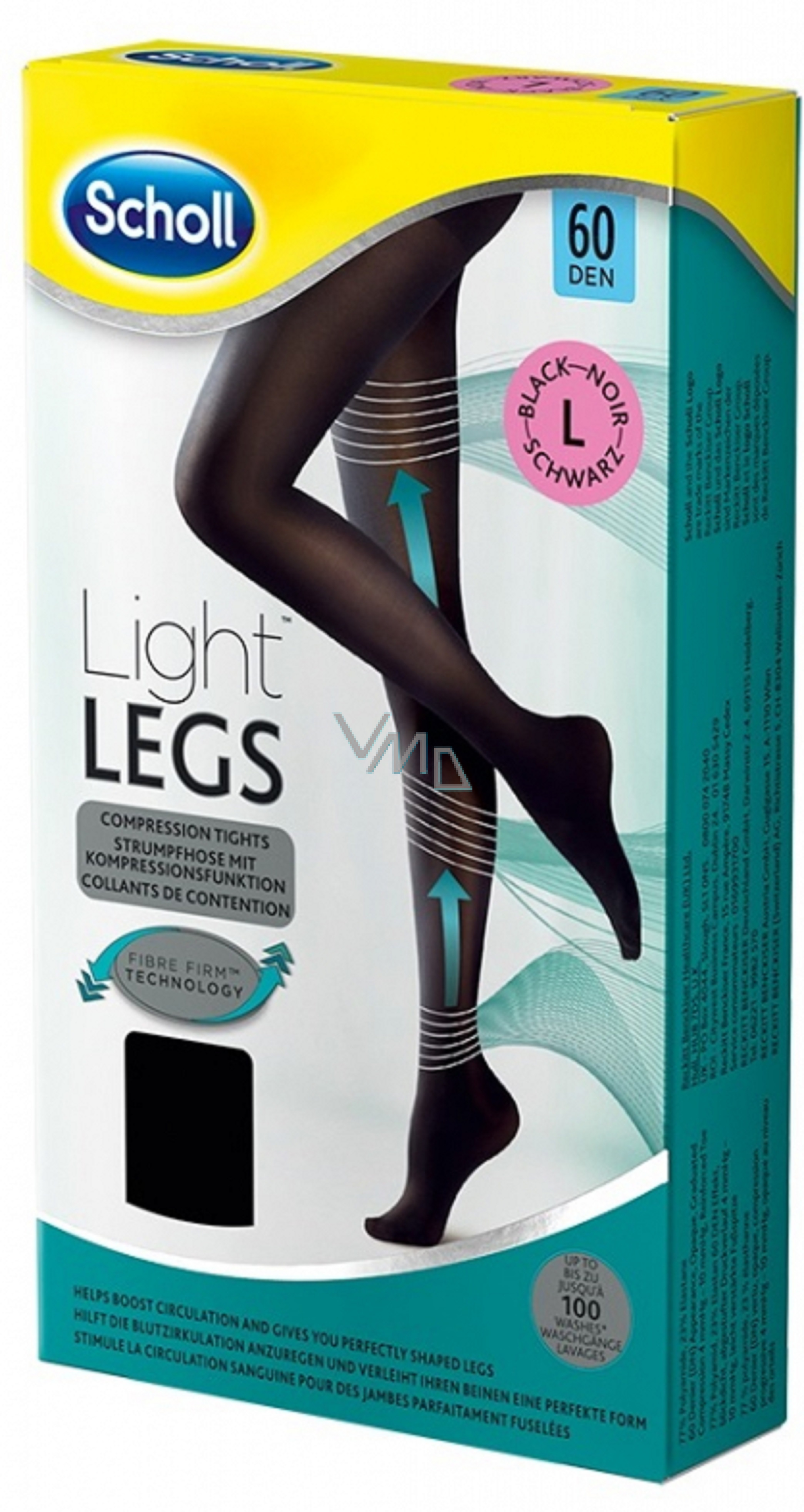 Scholl Light Legs Compression tights L black 60 day help prevent the