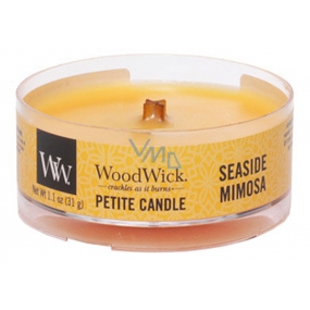 WoodWick Seaside Mimosa - Mimosa on the coast scented candle with wooden wick petite 31 g