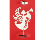 Candle metal silver angel with a tube 16 cm for a tea candle