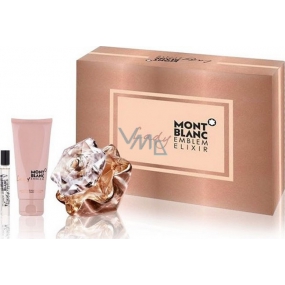 Montblanc Lady Emblem Elixir perfumed water for women 75 ml + body lotion 100 ml + perfumed water rollerball 7.5 ml, gift set