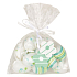 Plastic turquoise hanging eggs 4 cm, 8 pieces in a bag with 2 flowers