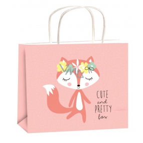 Angel Gift paper bag 23 x 18 x 10 cm pink fox for children size M