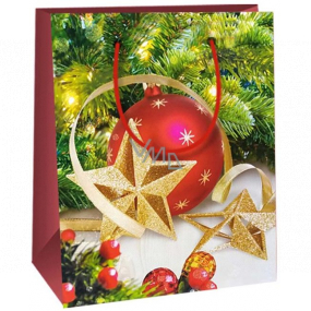 Ditipo Gift paper bag 11.5 x 6.5 x 14.5 cm red flask with gold star E