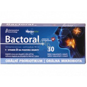 Favea Bactoral + Vitamin D oral probiotic immune boosting dietary supplement 30 tablets
